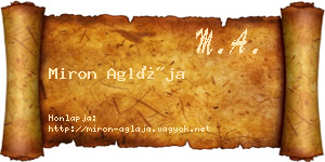 Miron Aglája névjegykártya